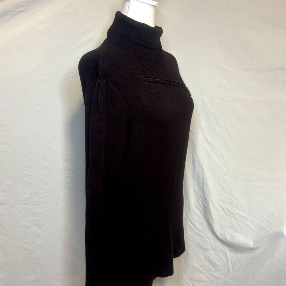 Cache Turtleneck Brown Asymmetrical Womens Sweate… - image 3